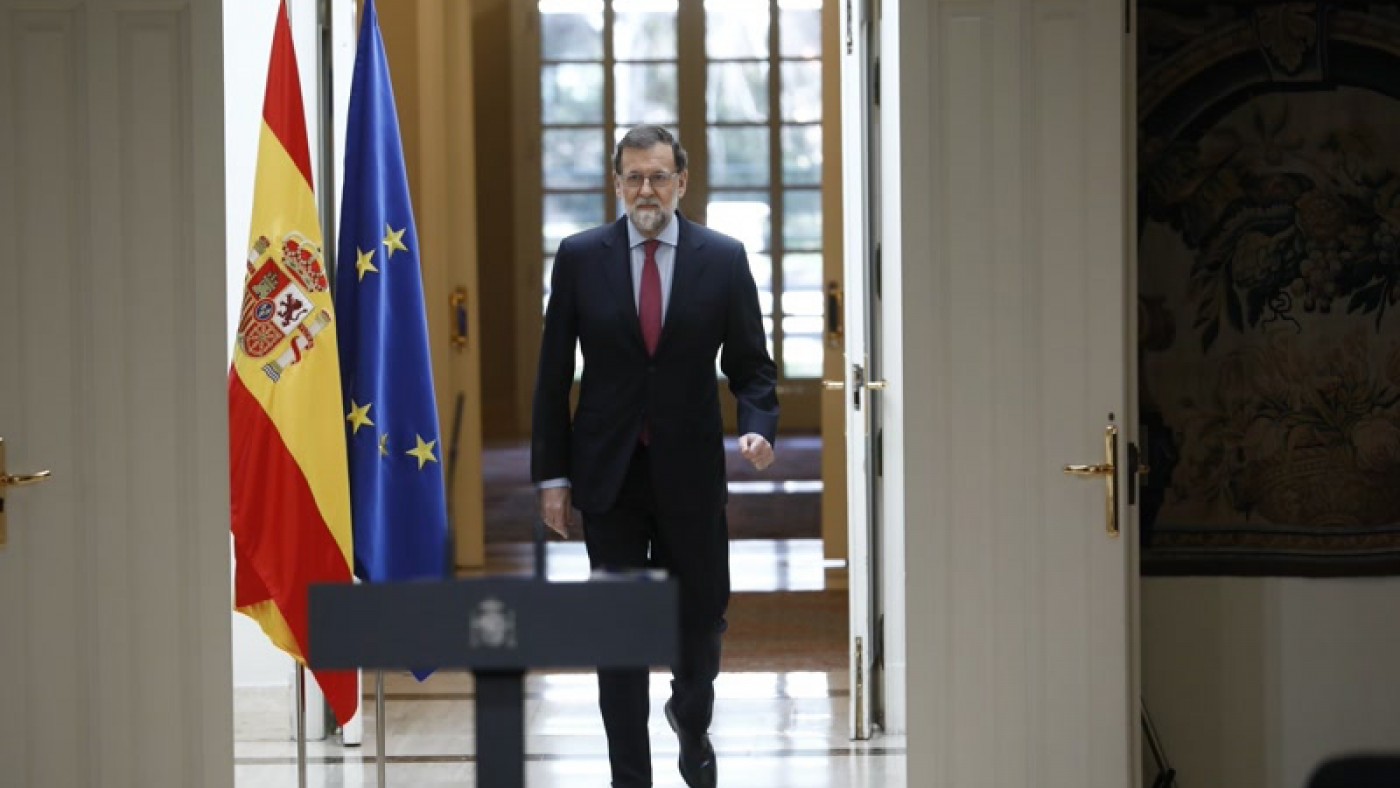Rajoy antes de iniciar su comparecencia