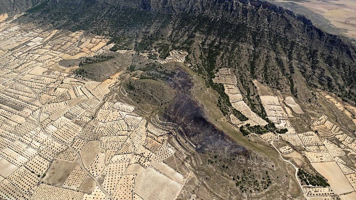 Zona del Cerro del Oro afectada por el incendio