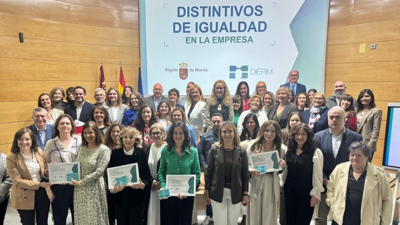 34 empresas de la Región de Murcia obtienen el Distintivo de Igualdad en la Empresa