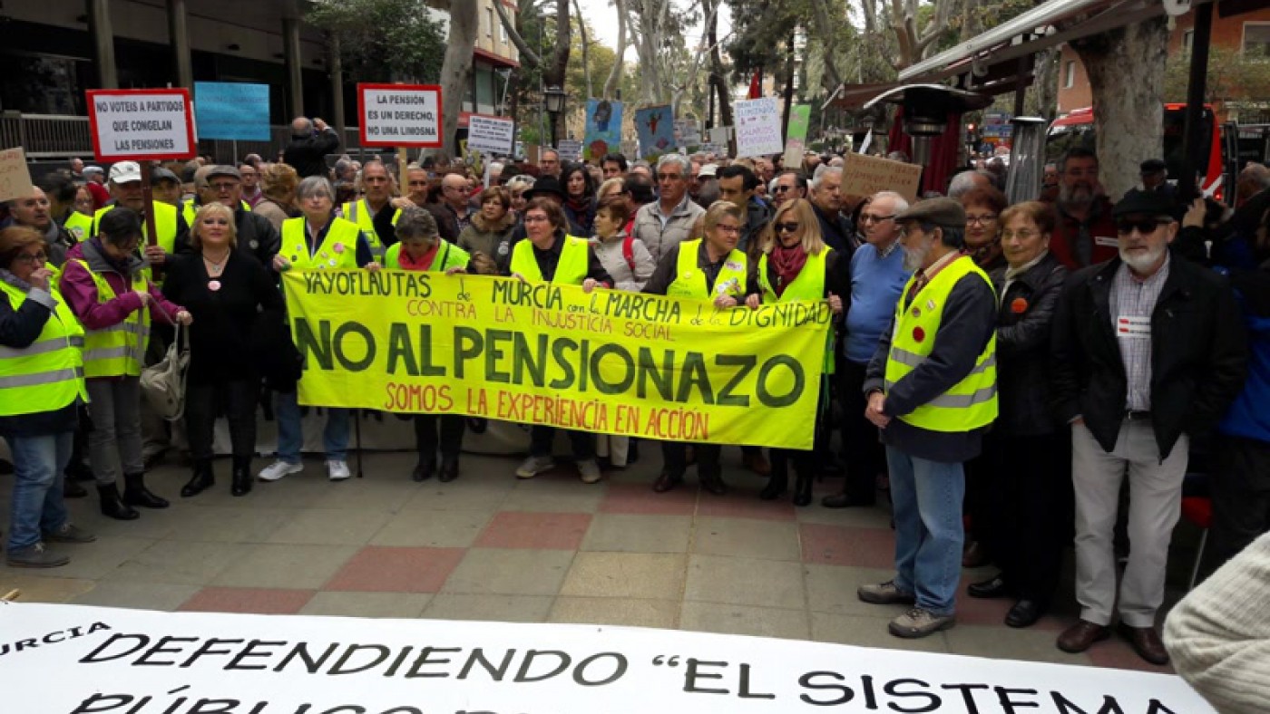 Manifestación de pensionistas en Murcia