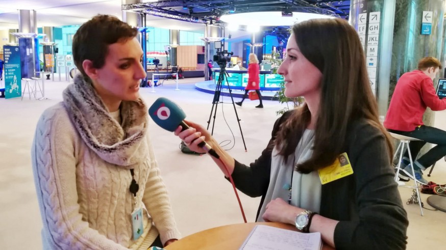 Elvira Sánchez entrevista a Lola Sánchez en el Parlamento Europeo