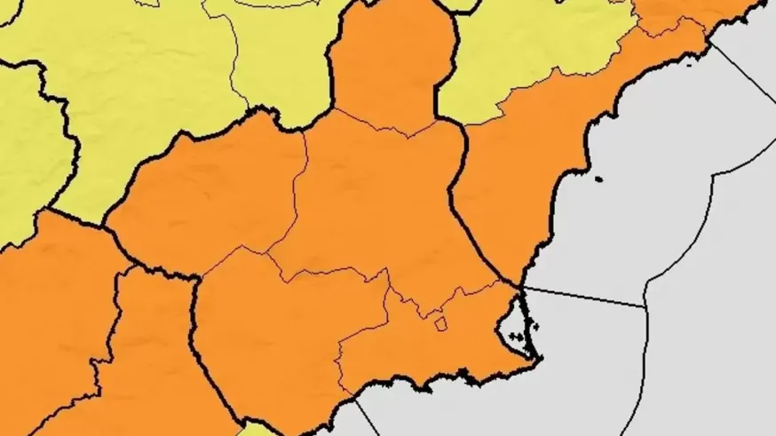 Aviso naranja en toda la región a partir de las dos