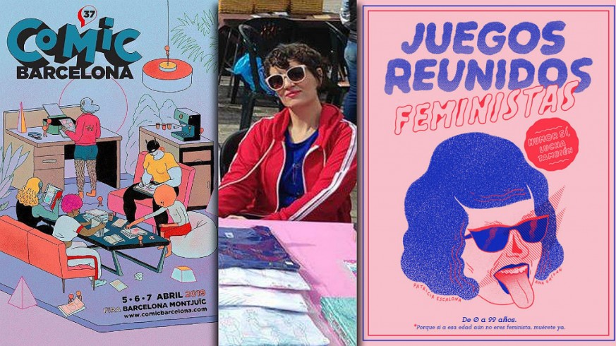 Ana Galvañ, cartel del Salón del Cómic de Barcelona 2019 y portada de 'Juegos reunidos feministas'