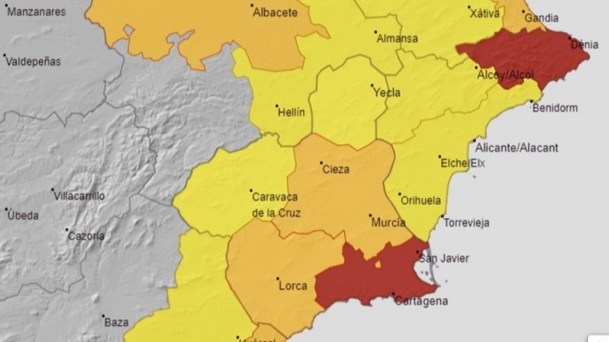 Activan el nivel 1 del Plan Inunmur en Murcia y Cartagena