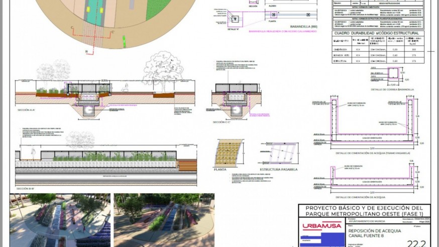 HUERMUR denuncia que el Parque Metropolitano Oeste mantendrá entubada la acequia Almohajar