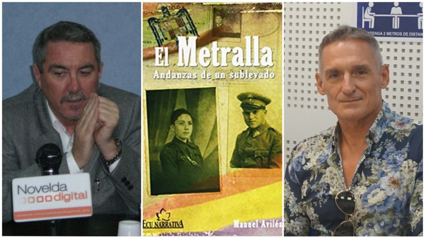 Manuel Avilés, Ignacio del Olmo y portada de 'El Metralla. Andanzas de un sublevado'