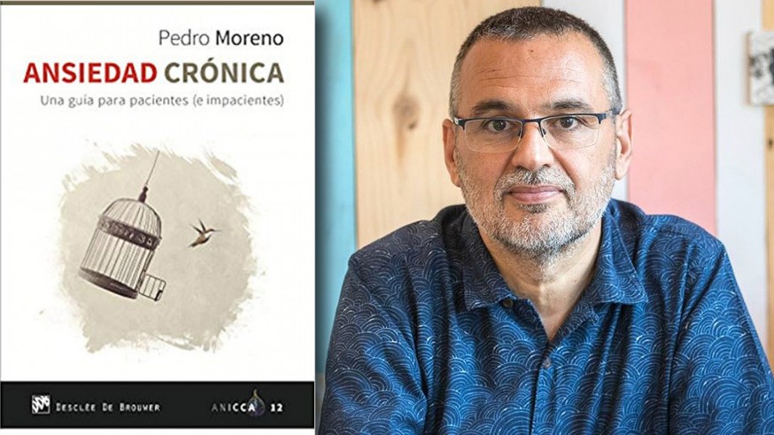 Pedro Moreno y portada de uno de sus libros