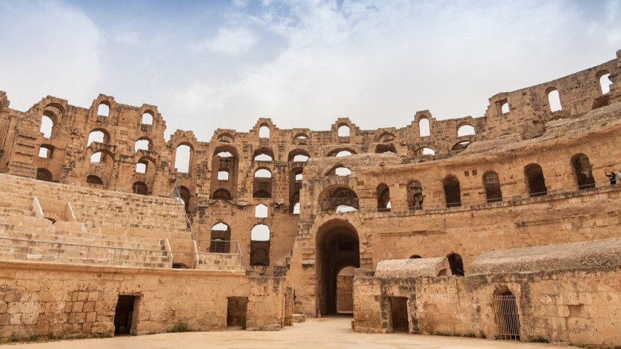 La ciudad de El Djem, en Túnez, que alberga una de las ruinas romanas más importantes