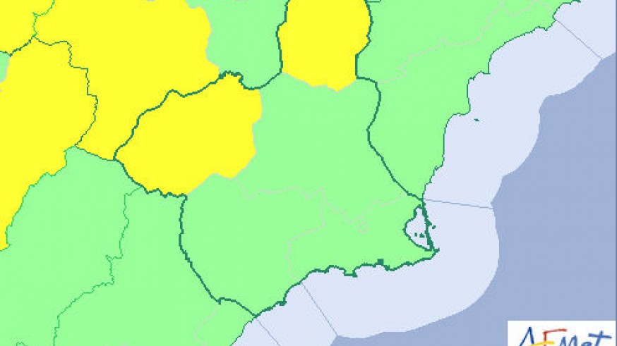 mapa de Aviso amarillo en Altiplano y Noroeste