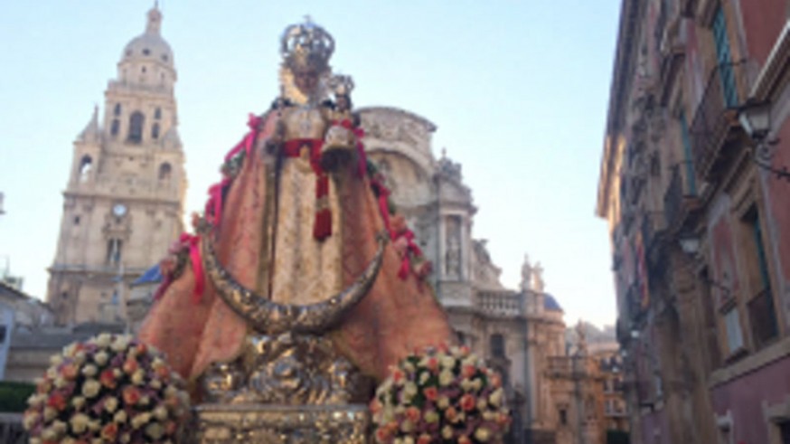 La Virgen de la Fuensanta durante la Romería de 2016