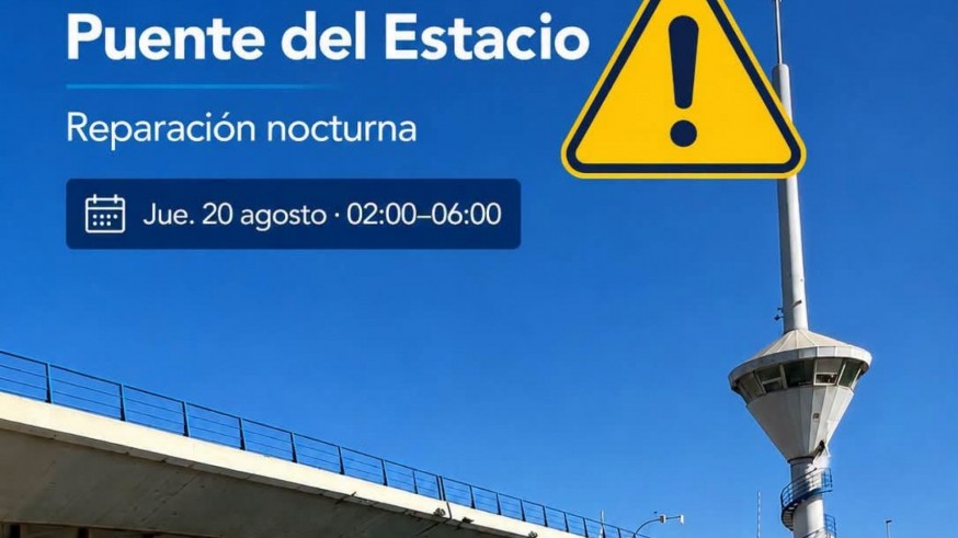 Nuevo corte nocturno en el puente del Estacio por reparaciones de urgencia tras una reciente avería