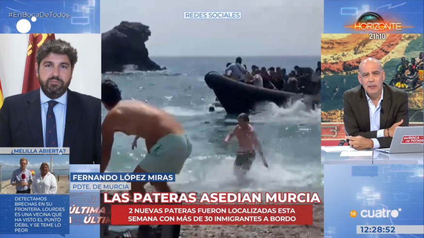López Miras denuncia falta de información sobre la llegada de pateras