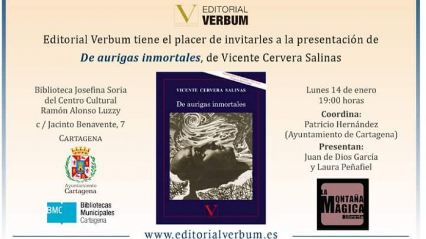 El libro de Vicente Cervera se presenta mañana en Cartagena 