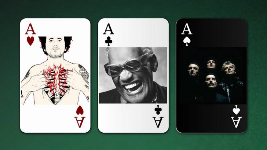 Naipes con Andrés Calamaro, Ray Charles y Queen