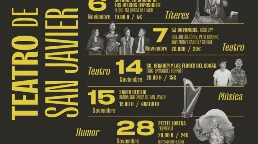 Consulta la nueva programación del Teatro de Invierno de San Javier 2026