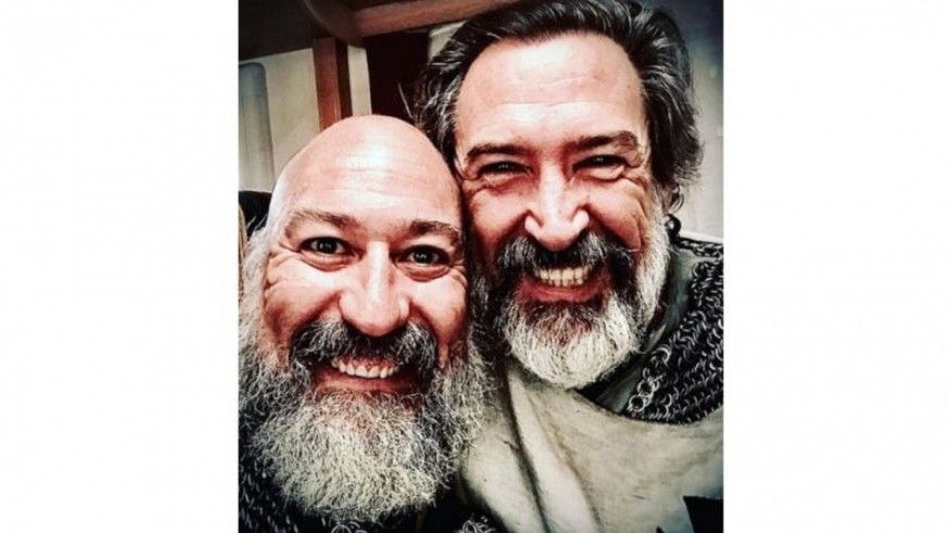 Daniel Albaladejo con Ginés García Millán durante el rodaje. Instagram de Daniel Albaladejo