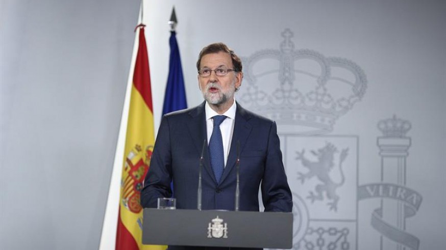 Rajoy durante su comparecencia en Moncloa
