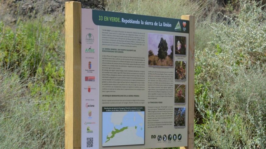 Ejemplo de una de las señales del Camino del 33