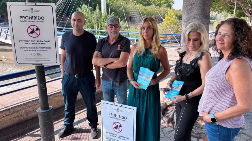 El Ayuntamiento de Murcia lanza una campaña de concienciación para evitar la alimentación de palomas en el casco urbano