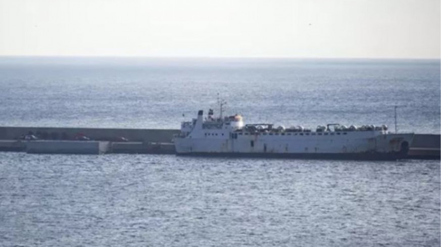 El buque de ganado ‘Kharim Allah’, en el puerto de Cartagena. EUROPA PRESS