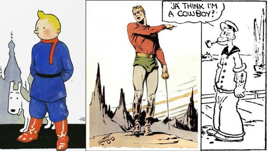 Tintín, Flash Gordon y Popeye