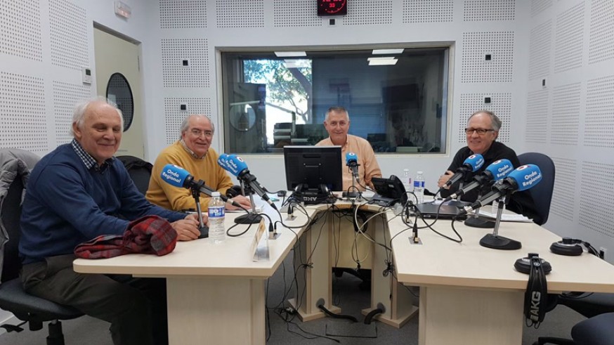 Alfonso Rodríguez, Juan Cano y Miguel Ángel Díaz con Miguel Massotti