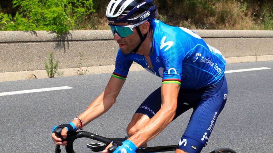 Valverde, durante la etapa de este domingo. Foto: BettiniPhoto