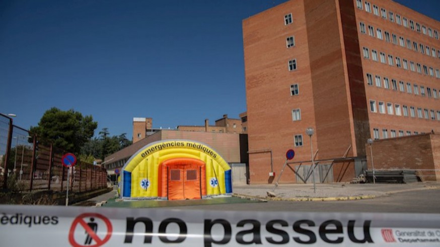 Hospital de campaña en Lleida. Foto: Europa Press