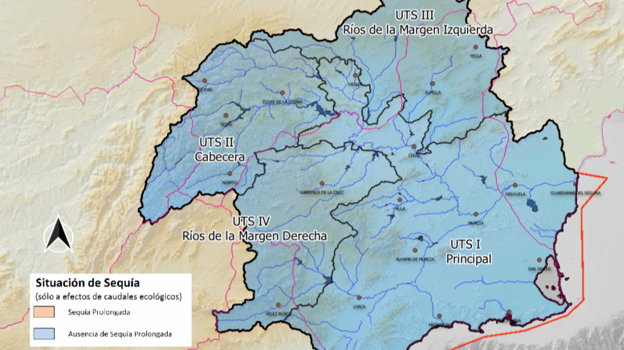 La cuenca del Segura se mantiene en prealerta y aleja la declaración de sequía extraordinaria