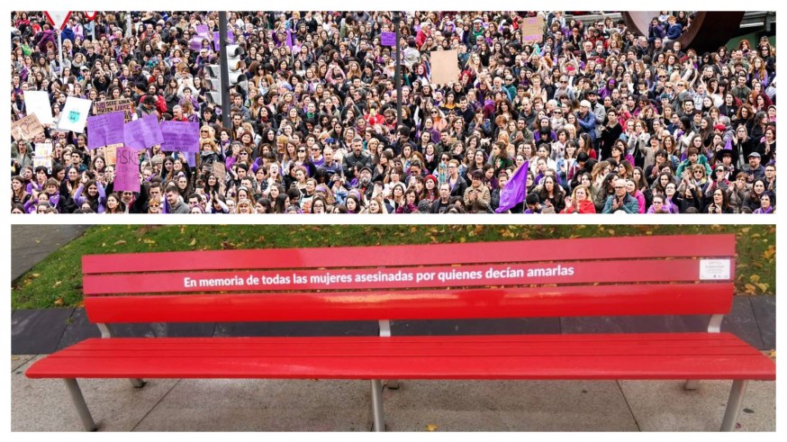 EL MIRADOR. Murcia ya tiene su 'banco rojo'. Un 'rincón de pensar' sobre la igualdad real y efectiva.