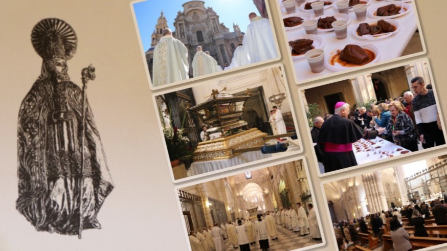 Vuelve la fiesta de San Fulgencio con el tradicional reparto de dulce de boniato en el Palacio Episcopal
