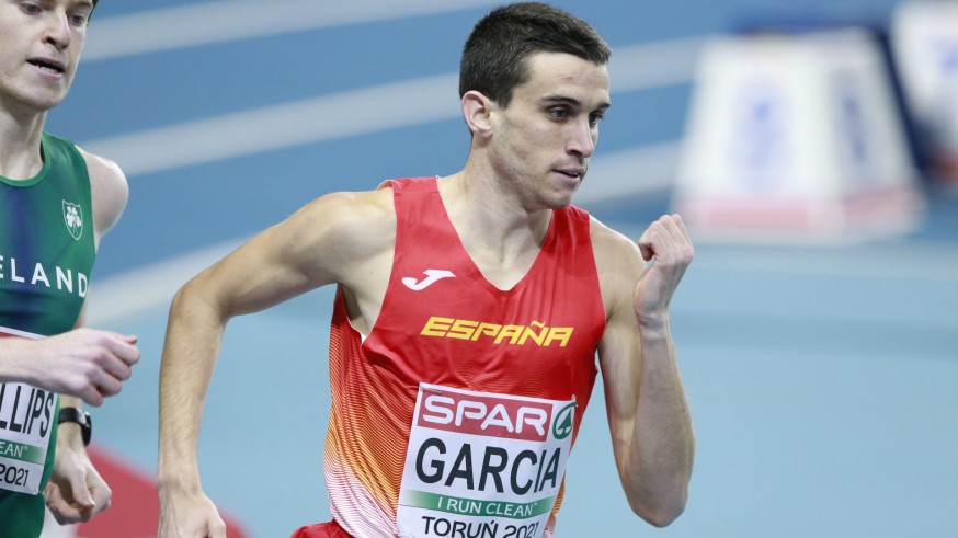 Mariano García, durante la carrera