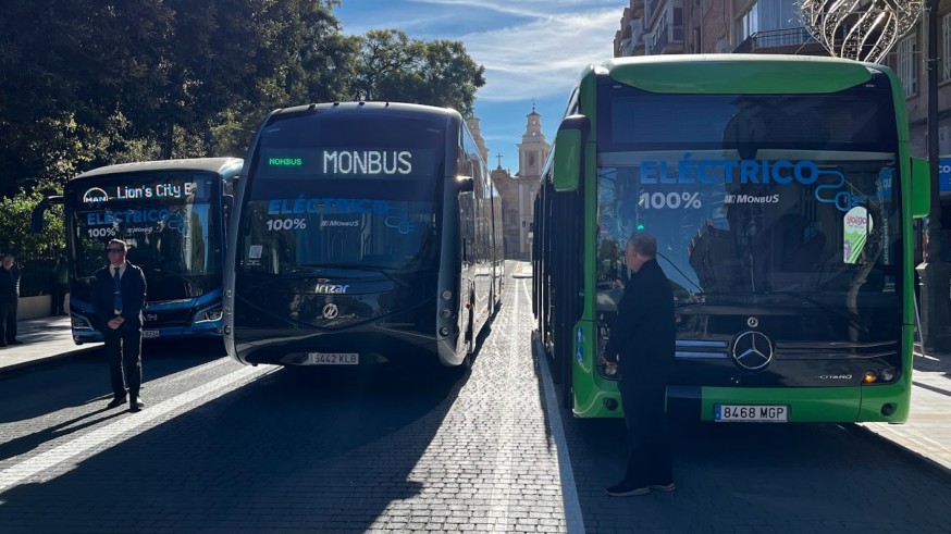 Los primeros autobuses 100% eléctricos comienzan a circular en pruebas por Murcia