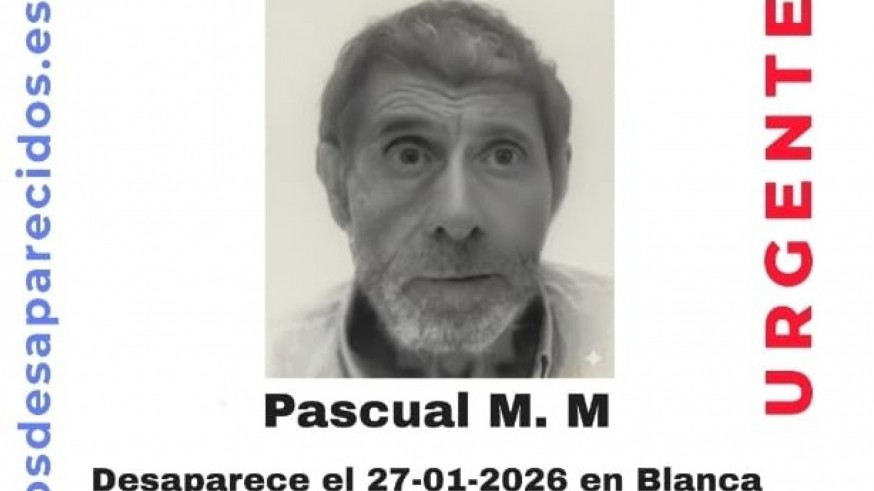 Buscan a un hombre de 74 años desaparecido desde este martes en Blanca