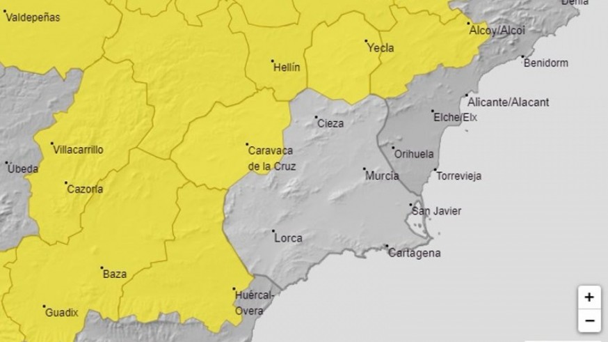 La borrasca Juliette provoca dos avisos de nivel amarillo en la Región por bajas temperaturas