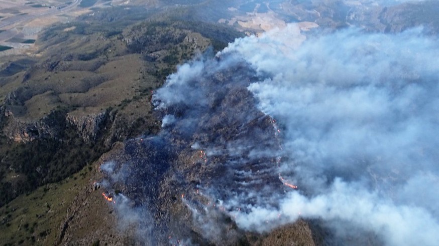 Incendio en la Sierra de Sopalmo de Jumilla