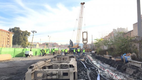Obras de soterramiento en el entorno de la estación del Carmen de Murcia