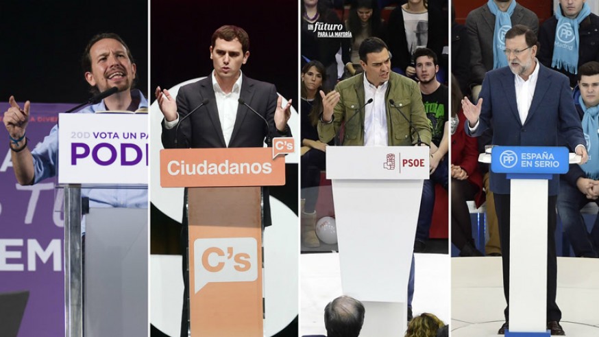 Líderes políticos de PP, PSOE, Ciudadanos y Podemos