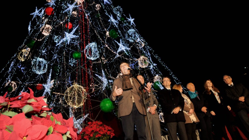 Inauguración del árbol de Navidad en Murcia el pasado año