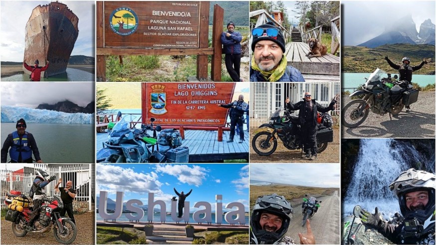 Recordamos el viaje en moto a Tierra del Fuego de Claudio José Pérez, con extractos de sus relatos semanales