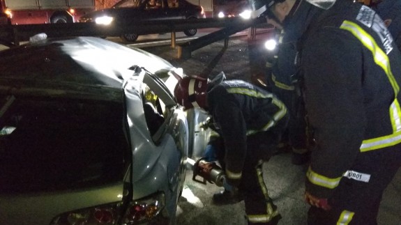Cuatro heridos en un accidente entre dos vehículos en la A7 en Lorca