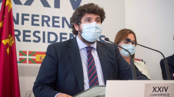 López Miras en la rueda de prensa tras la Conferencia