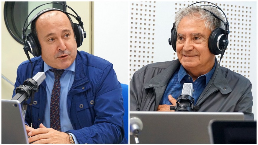 Javier Adán y Enrique Nieto en los estudios de Onda Regional de Murcia