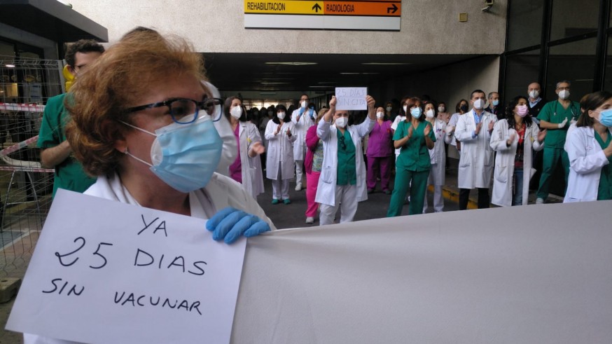Protesta en el Hospital Rafael Méndez