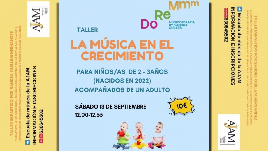 Talleres de musicoterapia para bebés de 2-3 años en Jumilla