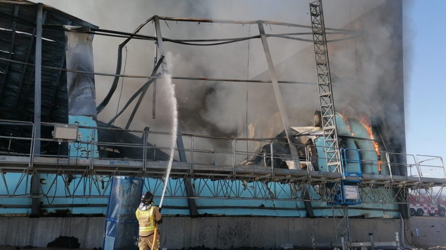 Incendio de la nave agrícola en Lorca