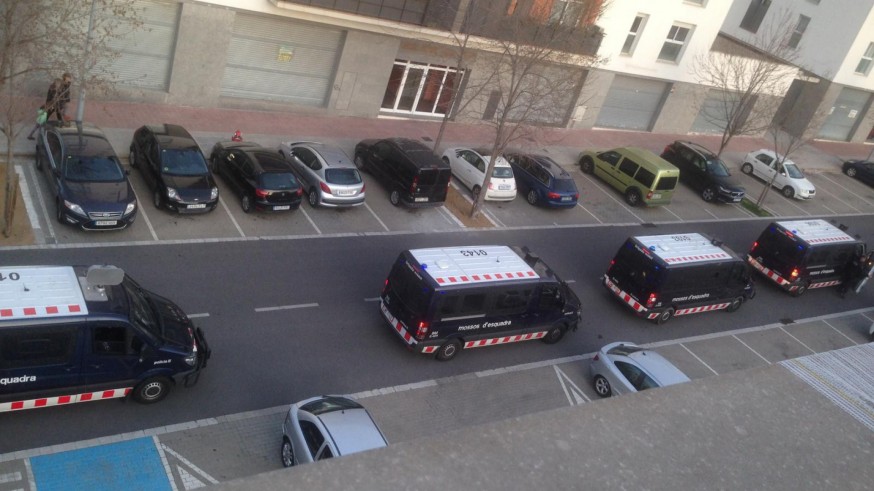 Antidisturbios desplegados en Igualada