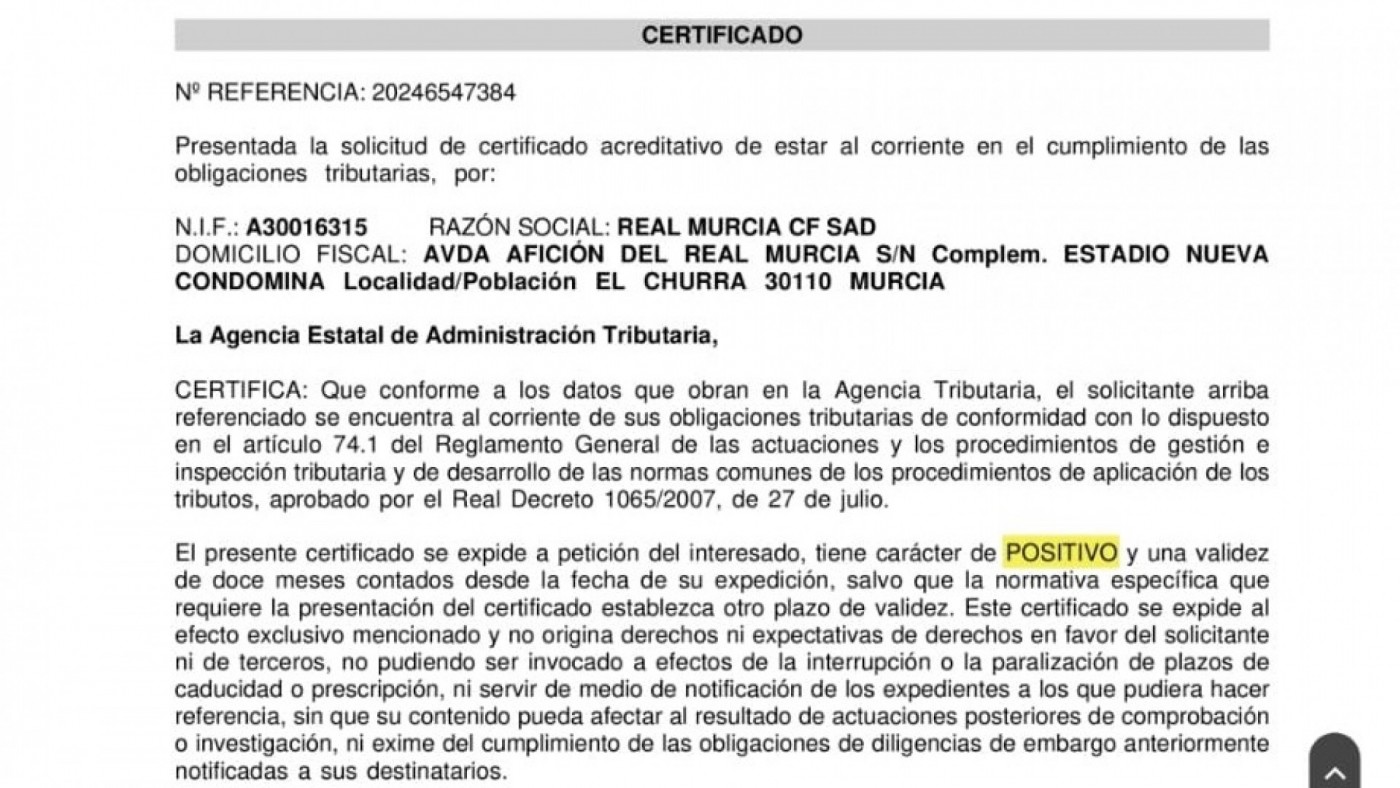 Un certificado para otros cien años