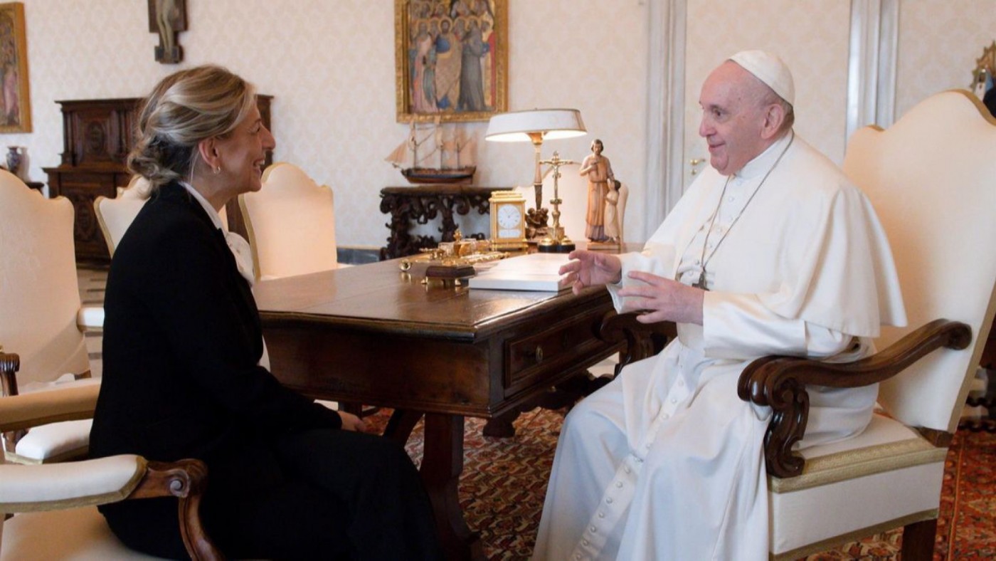 Yolanda Díaz se reúne con el papa Francisco: "Construir un mundo más justo solo es posible con diálogo. Hay esperanza"