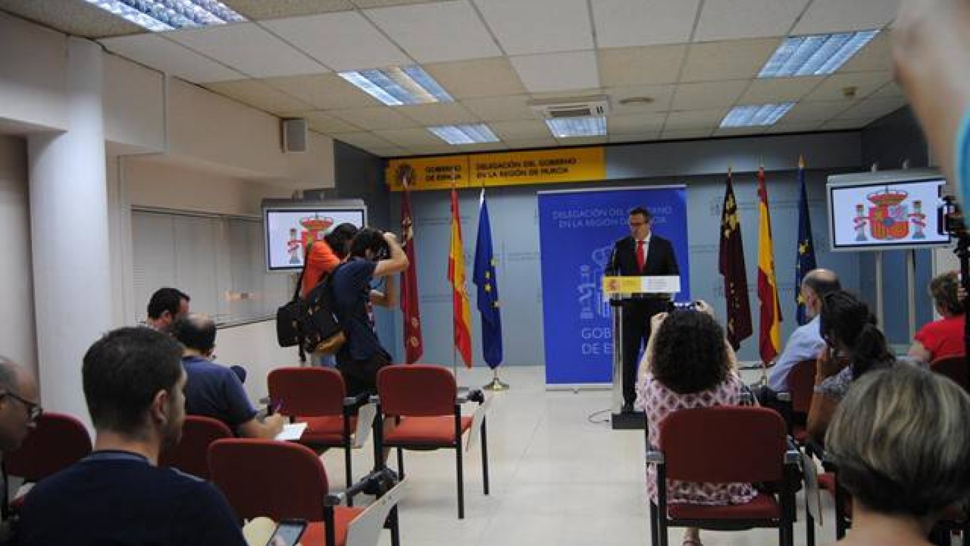 Diego Conesa durante una rueda de prensa. DELEGACIÓN DE GOBIERNO